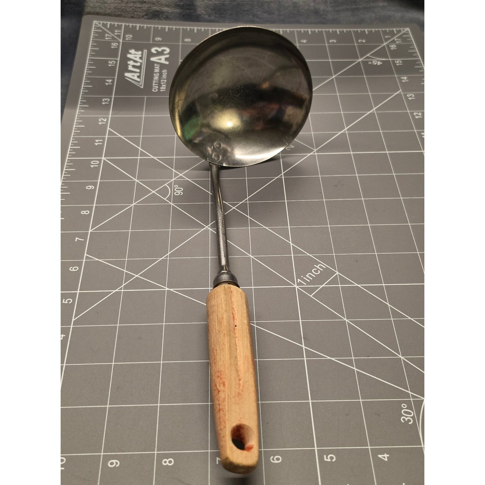 Vintage Ekco Eterna Stainless Steel Ladle Wood Handle Made in USA 11 Inch